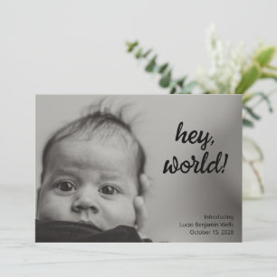 Minimalistisk helbild nyfödd baby foto födelse meddelande