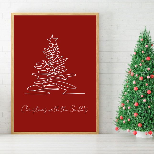 Minimalistisk Helgdag i Julgran-familjen Poster (Skapare uppladdad)