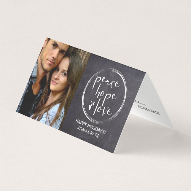 MINIMALISTISK | HELGDAG | PEACE HOPE KÄRLEK | FOTO KORT (Framsida)