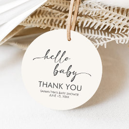 Minimalistisk Hello Baby Baby Shower Gåvor Etiketter