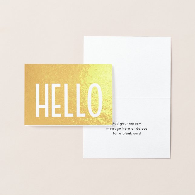 Minimalistisk Hello Enkel Modern Glam Vikt Notis Folierat Kort (Display)