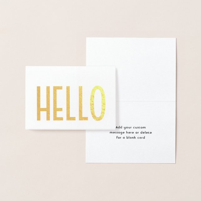 Minimalistisk Hello Enkel Modern Glam Vikt Notis Folierat Kort (Display)