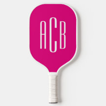 Minimalistisk het rosa och vit 3-bokstavsmonogram