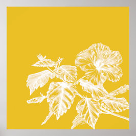 Minimalistisk Hibiscus Flower Line Art Poster