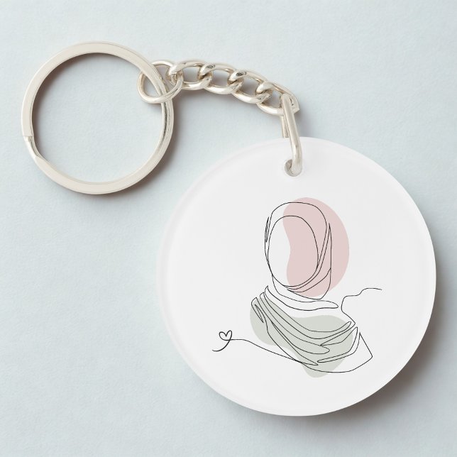 Minimalistisk Hijab Linje Konst Cirkel - Akryl Nyc (Front)