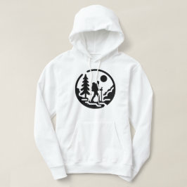 Minimalistisk Hiker Silhouette med naturscen Hoodie