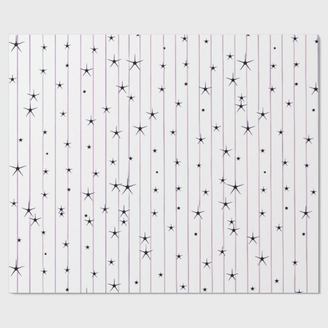 Minimalistisk himmelsk stjärnor omslags papper  presentpapper (Platt)