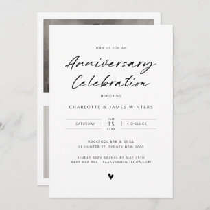 Minimalistisk hjärtårsdag i kärlek inbjudningar