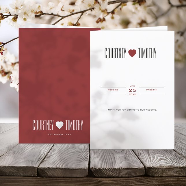 Minimalistisk hjärtbröllop program (Skapare uppladdad)