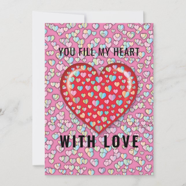 Minimalistisk hjärtdesign för eleganten inbjudningar (Framsida)