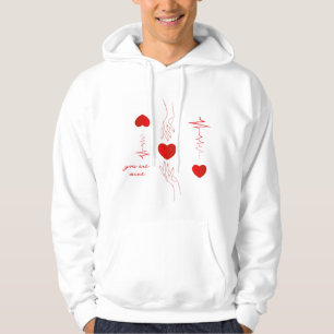 Minimalistisk hjärtslag och händer Kärleksmugg – R Hoodie