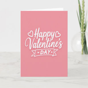 Minimalistisk hjärtvalentin-kort kort