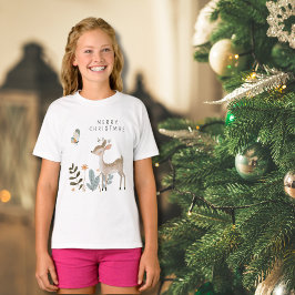 Minimalistisk Hjort av vattenfärg och fjäril T Shirt