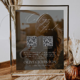 Minimalistisk högskolefond med foto och 2 QR-koder Poster