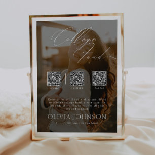 Minimalistisk högskolefond med foto och 3 QR-koder Poster
