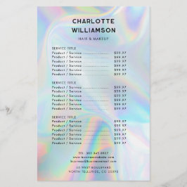 Minimalistisk Holografisk Affärs Prislista Flygblad