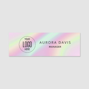 Minimalistisk Holograph Modern Logotyp Business Namnbricka