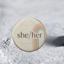 Minimalistisk hon/hennes pronomen HBTQ stolthet kn