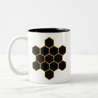 Minimalistisk honeycomb Art Två-Tonad Mugg