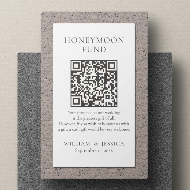 Minimalistisk Honeymånfond med QR-kod Tilläggskort (Skapare uppladdad)