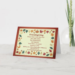 Minimalistisk höst Friendsgiving anpassningsbar ko Helgkort