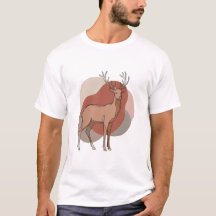 Minimalistisk höst hjort botanisk illustration