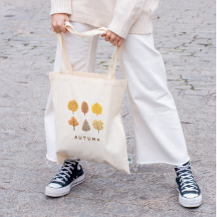 Minimalistisk höst Träd och Pumpkin Tygkasse