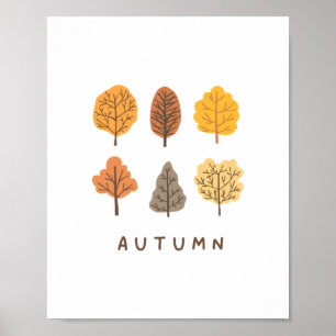 Minimalistisk höst Träd Poster