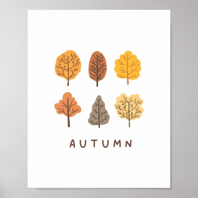 Minimalistisk höst Träd Poster (Framsidan)