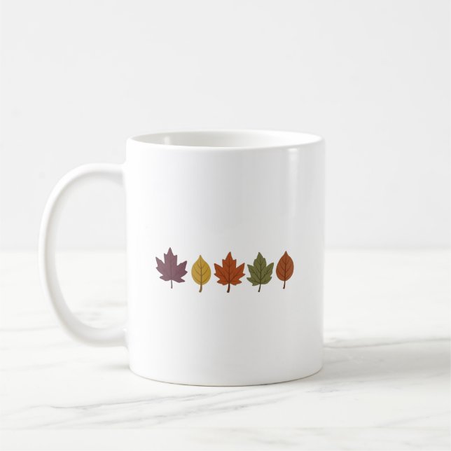 Minimalistisk höstbladskeramik kaffemugg (Vänster)