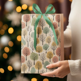 Minimalistisk höstskog för fall Träd Mönster