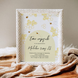 Minimalistisk humla-tidskapsel poster