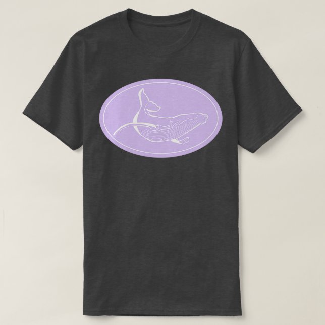 Minimalistisk Humpback Whale Lavender och White T Shirt (Design framsida)