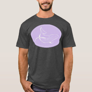Minimalistisk Humpback Whale Lavender och White T Shirt