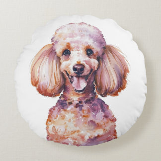 Minimalistisk Hund i Pudel inspirerad Rund Kudde