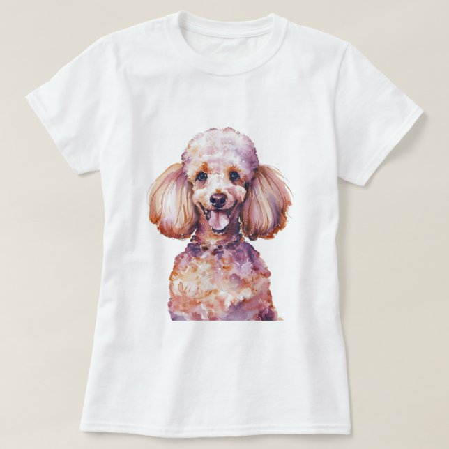 Minimalistisk Hund i Pudel inspirerad T Shirt (Design framsida)