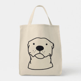 Minimalistisk Hund Illustration T-Shirt - Cute och Tygkasse
