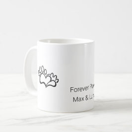 Minimalistisk hund katt klo hjärta anpassat namn m kaffemugg