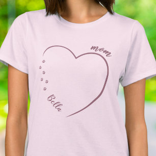 Minimalistisk hund katt mamma hjärta foto tassavtr t shirt