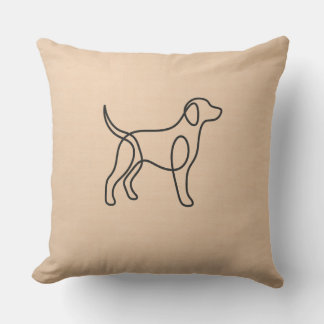 Minimalistisk Hund Linje Konst Kudde