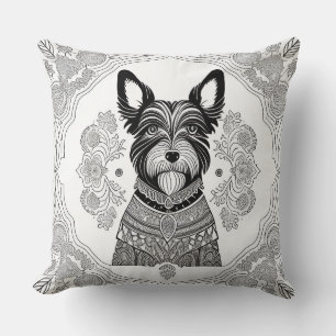 Minimalistisk hund linjekonst Elegant husdjur deko Kudde