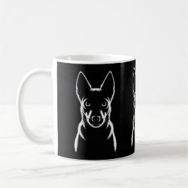 Minimalistisk Hund Silhouette på svart Kaffemugg