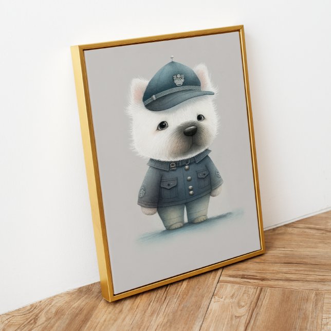 Minimalistisk hundkonst: Pudelpolisman Poster (Skapare uppladdad)