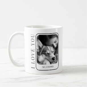 Minimalistisk hundmamma foto XO Alla hjärtans dag Kaffemugg