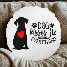 Minimalistisk hundmamma – söt present till djuräls rund kudde