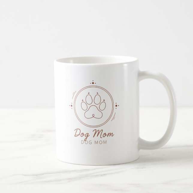 Minimalistisk hundmamma tass linjekonst kaffemugg (Höger)