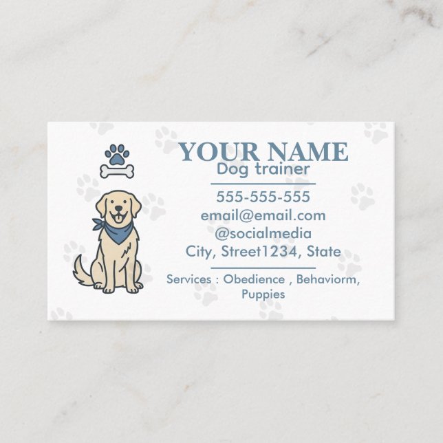 Minimalistisk hundtränare & Canine Behaviorist Anp Visitkort (Framsida)