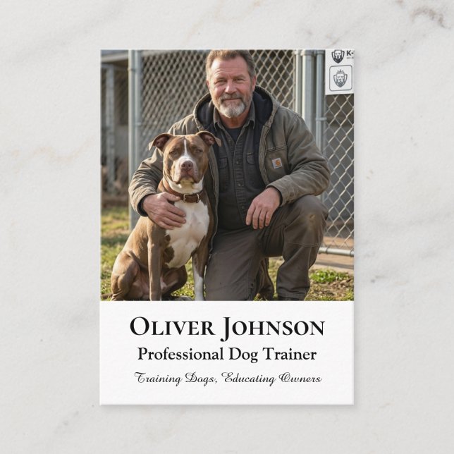 Minimalistisk hundtränare professionell anpassad f visitkort (Framsida)