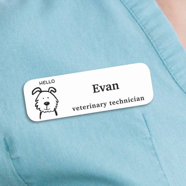 Minimalistisk hundveterinärtekniker namnbricka (Skapare uppladdad)