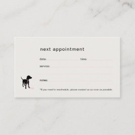 Minimalistisk husdjurs siluett Hundpromenerare Pet Tidsbeställning Kort